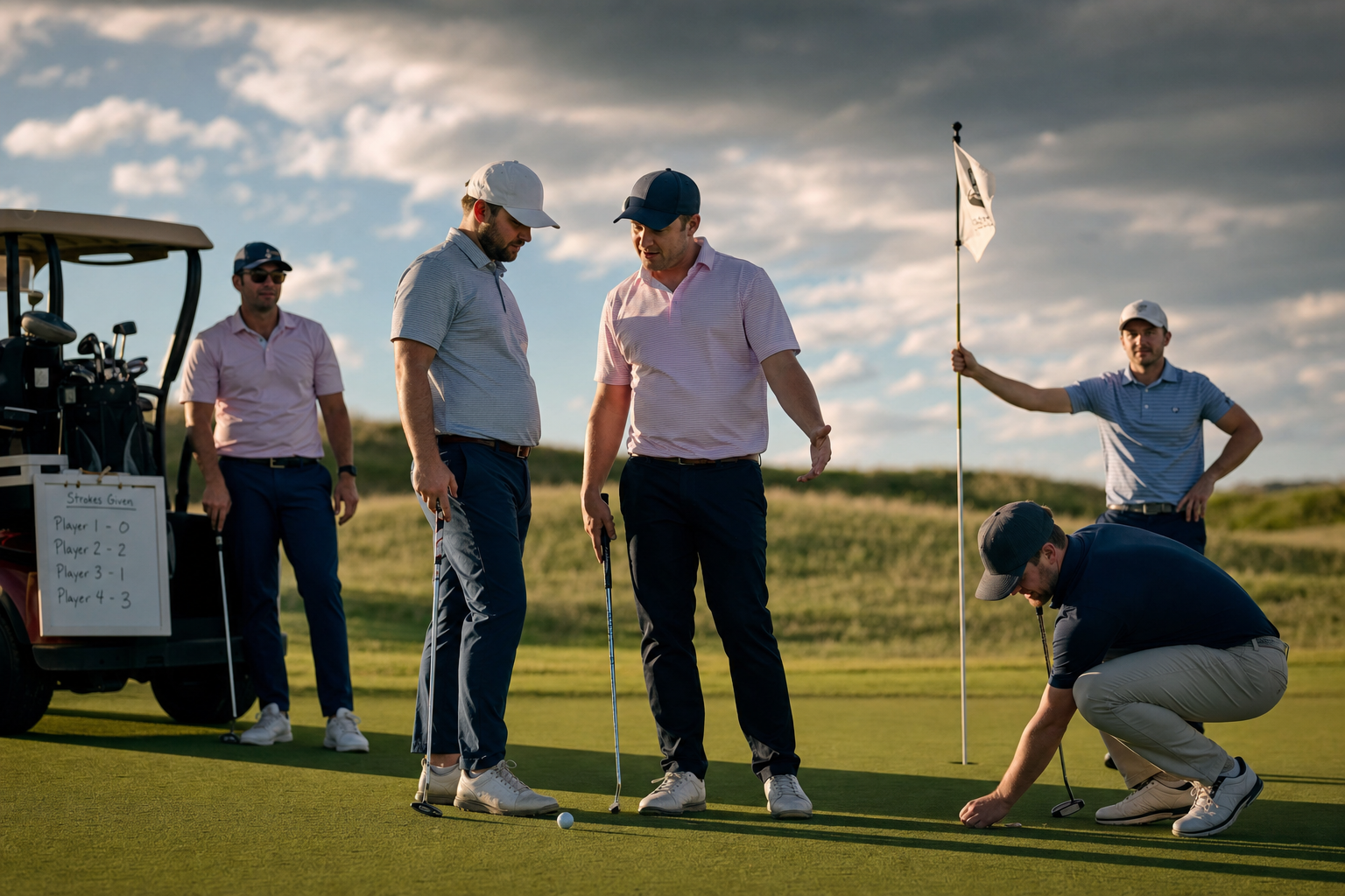 Vrienden op de golfbaan